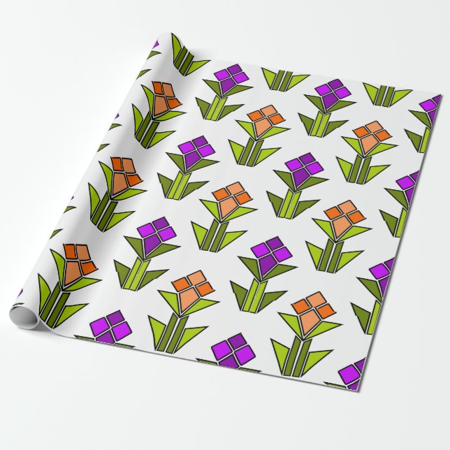Tulips Wrapping Paper (Unrolled)
