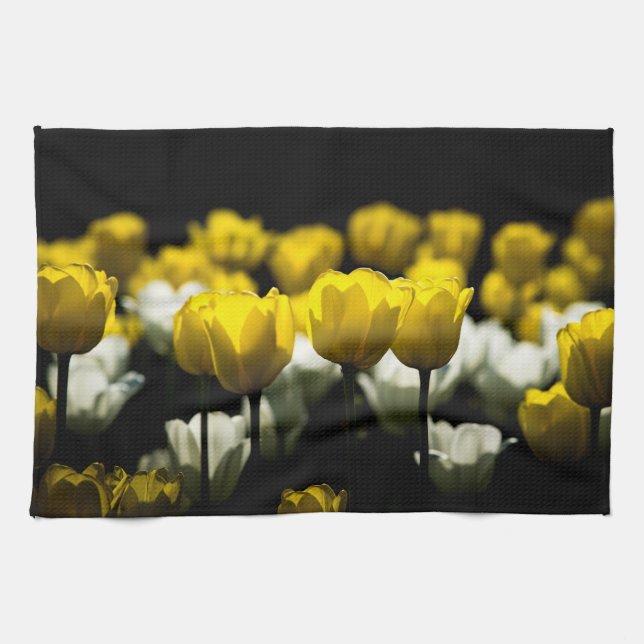 Tulips Yellow And White Towel (Horizontal)