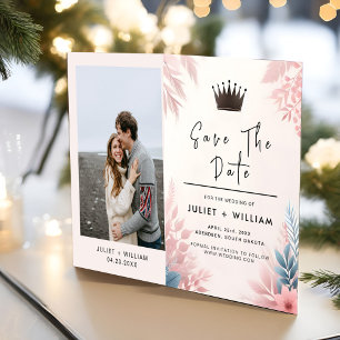 Tulle Regal Royal Glam Blush Pink Wedding Save The Date