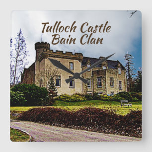 Tulloch Castle – Bain Clan Square Wall Clock