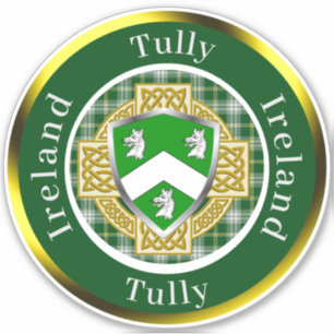Tully Irish Shield/Celtic Cross Personalized Sticker