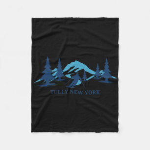 Tully New York Ski Resort Skiing Skier Fleece Blanket