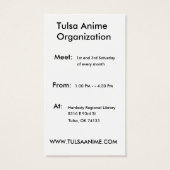 Tulsa Anime card 2 version (Back)