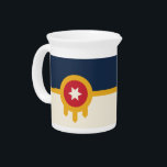 Tulsa City Flag Pitcher<br><div class="desc">Add a touch of Tulsa pride to your tableware with our exclusive pitcher featuring the flag of Tulsa, Oklahoma! Crafted with meticulous attention to detail, this pitcher is more than just a functional serving piece; it’s a celebration of Tulsa’s heritage and cultural identity. The vibrant design prominently displays the iconic...</div>
