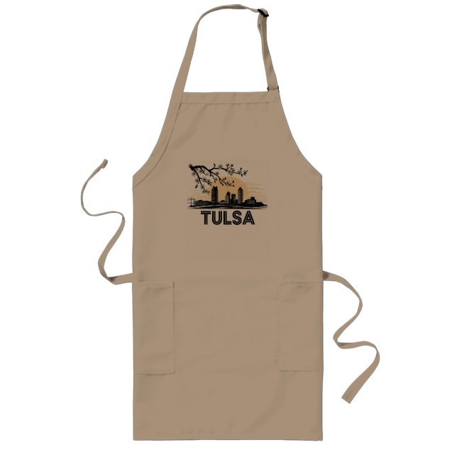 Tulsa City Oklahoma USA Long Apron (Front)