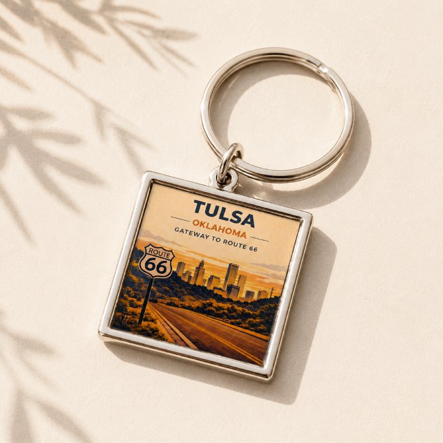 Tulsa Gateway Route 66 Skyline Memory Keychain (Creator Uploaded)