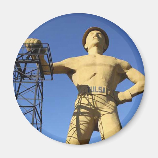 Tulsa, OK Golden Driller Magnet (Front)