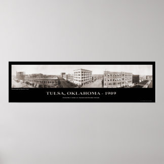 Tulsa, OK - Panoramic Photograph - 1909 Poster