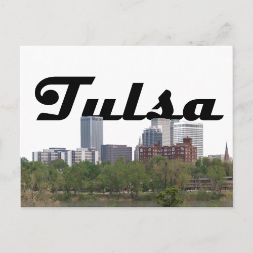 Tulsa OK Skyline with Tulsa in the Sky Postcard