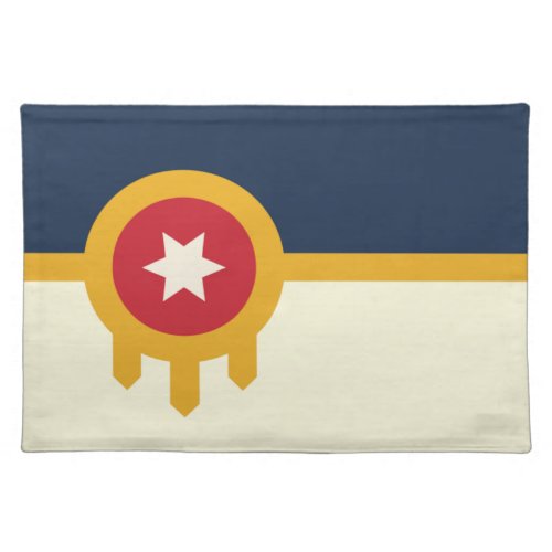Tulsa Oklahoma City flag Cloth Placemat