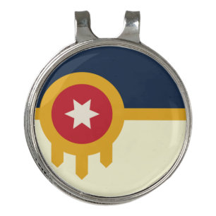 Tulsa (Oklahoma) city flag Golf Hat Clip