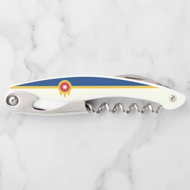 Tulsa (Oklahoma) city flag Waiter's Corkscrew (Front)