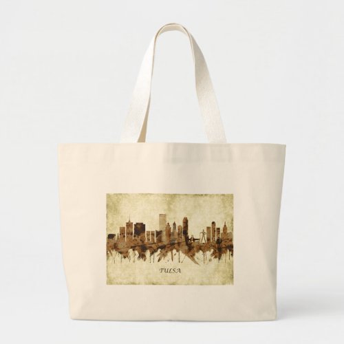 Tulsa Oklahoma Cityscape Large Tote Bag