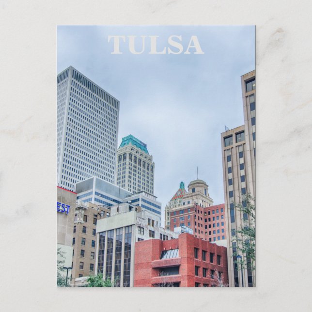 tulsa oklahoma downtown postcard (Front)
