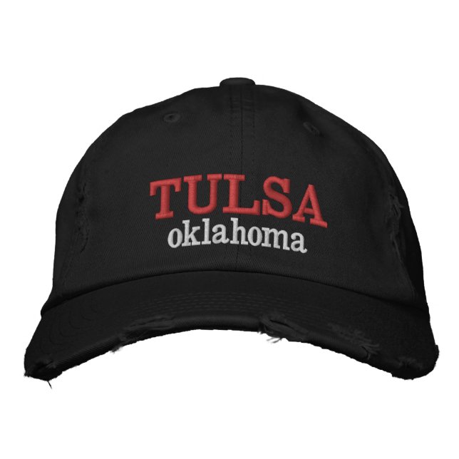 Tulsa Oklahoma Embroidered Baseball Cap (Front)