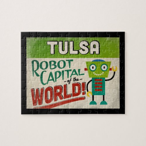 Tulsa Oklahoma Robot _ Funny Vintage Jigsaw Puzzle