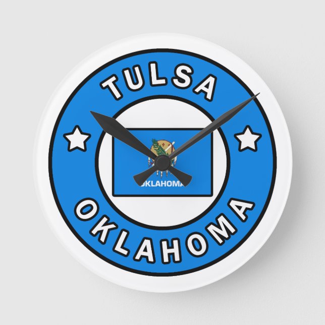 Tulsa Oklahoma Round Clock (Front)