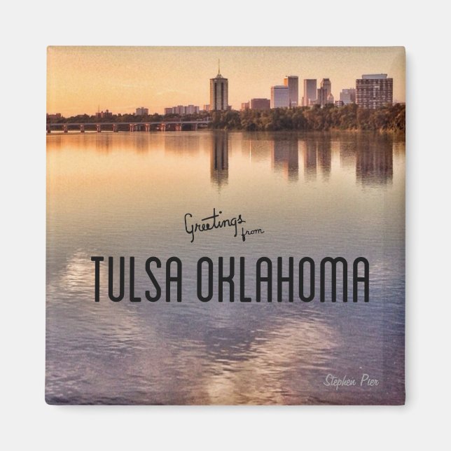 Tulsa Oklahoma Skyline Magnet (Front)