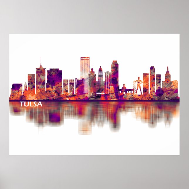 Tulsa Oklahoma Skyline Poster (Front)