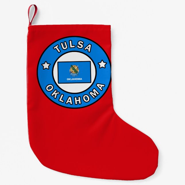 Tulsa Oklahoma Small Christmas Stocking (Front)