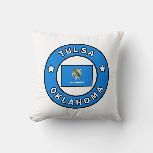 Tulsa Oklahoma Throw Pillow (Front)