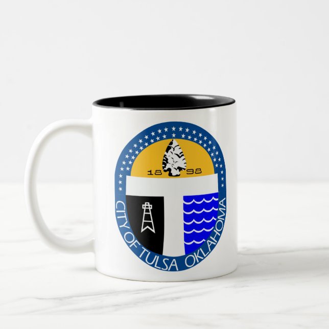 Tulsa, Oklahoma Two-Tone Coffee Mug (Left)