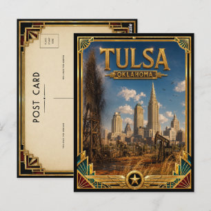 Tulsa Oklahoma Vintage Art Deco Golden Age Postcard