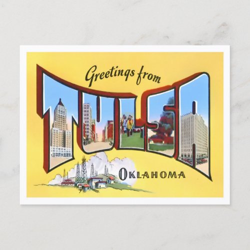 Tulsa Oklahoma Vintage Big Letters Postcard