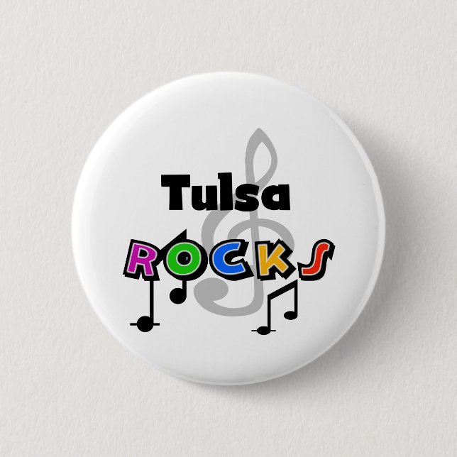 Tulsa Rocks Pinback Button (Front)