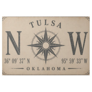 Tulsa Route 66 Coordinates Canvas Gallery Wrap