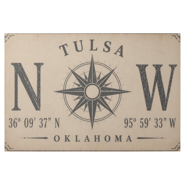 Tulsa Route 66 Coordinates Canvas Gallery Wrap (Front)
