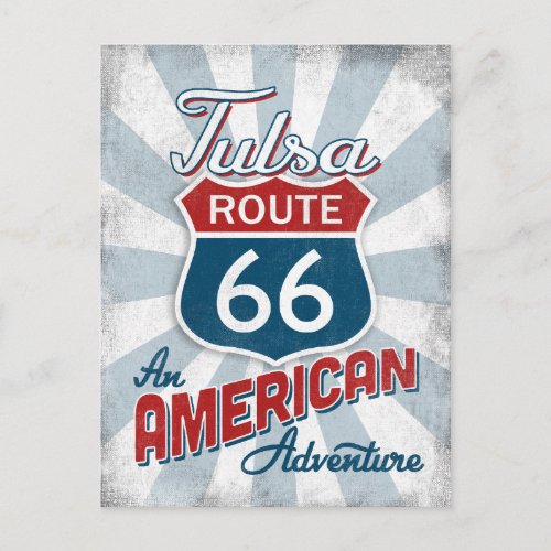 Tulsa Route 66 Vintage America Oklahoma Postcard