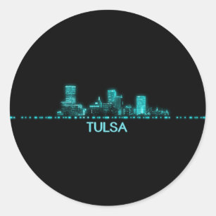 Tulsa Skyline Classic Round Sticker