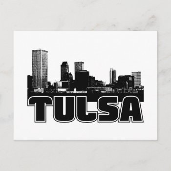 Tulsa Skyline Postcard by TurnRight at Zazzle