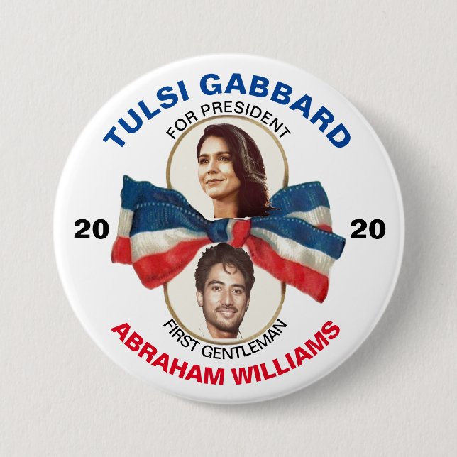 Tulsi Gabbard and Abraham Williams 2020 Button (Front)
