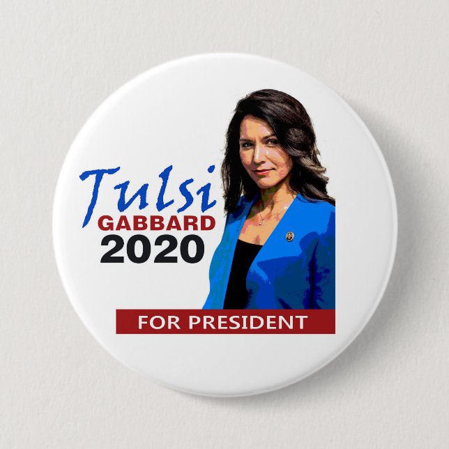 Tulsi Gabbard for President 2020 Button (Front)