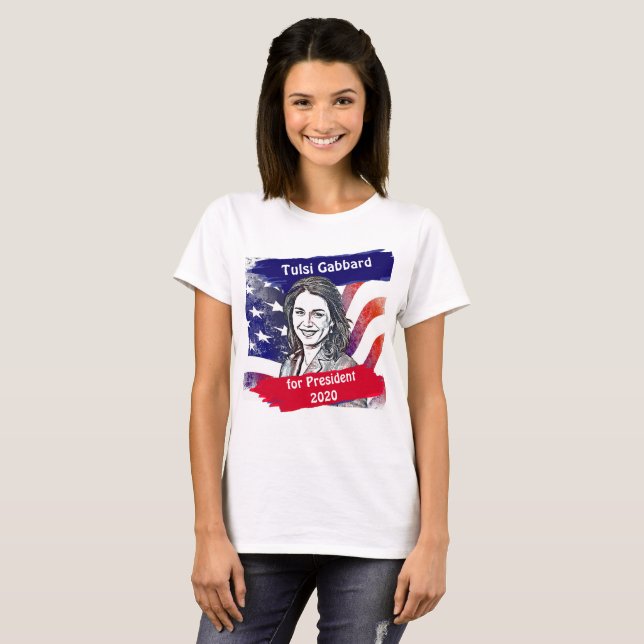 Tulsi Gabbard for President 2020 Election T-Shirt (Front Full)