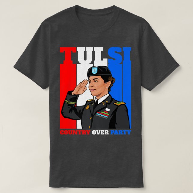 Tulsi Gabbard For President 2024 Patriot Democrat  T-Shirt (Design Front)