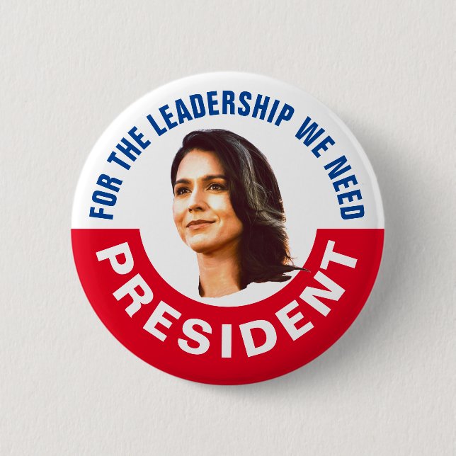Tulsi Gabbard for President Button (Front)