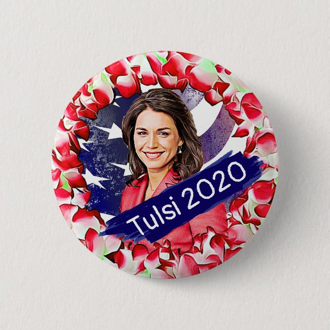 Tulsi Gabbard for Presidnet 2020 Election Button (Front)