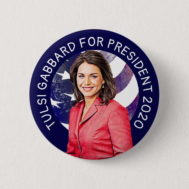 Tulsi Gabbard for Presidnet 2020 Election Button (Front)