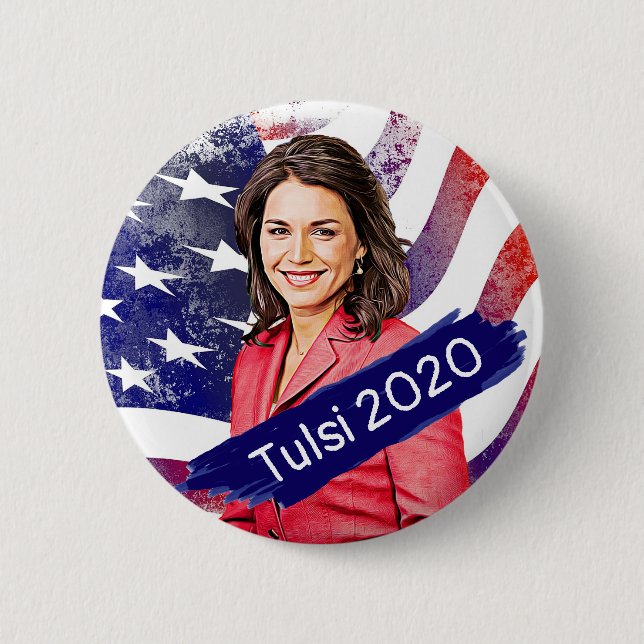 Tulsi Gabbard for Presidnet 2020 Election Button (Front)