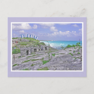 TULUM/ANCIENT MAYAN RUINS/CARIBBEAN SEA POSTCARD
