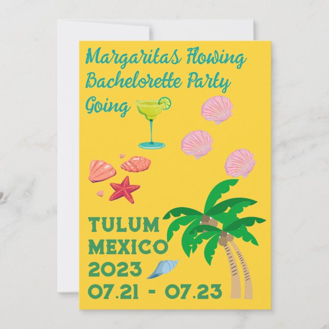 Tulum Bachelorette Party Invitation (Front)