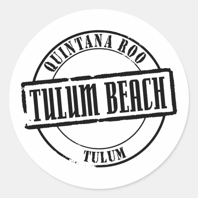 Tulum Beach Title Classic Round Sticker | Zazzle