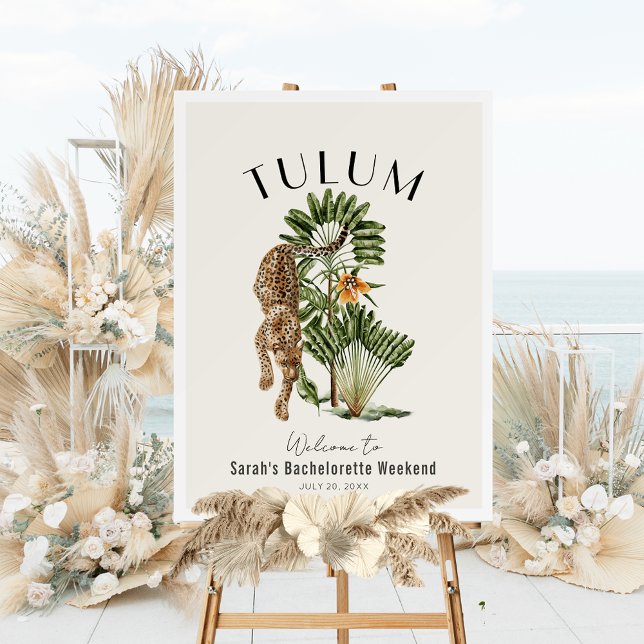 Tulum Leopard Bachelorette Weekend Welcome Sign (Creator Uploaded)
