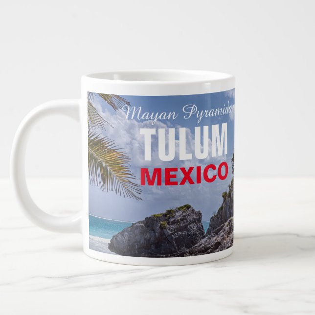 Tulum Mayan Pyramids Giant Coffee Mug (Left)