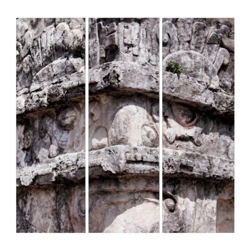 Tulum Mayan Temple Mexico Triptych