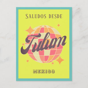 Tulum Mexico colorful beach vacation Postcard