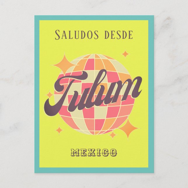 Tulum Mexico colorful beach vacation Postcard (Front)
